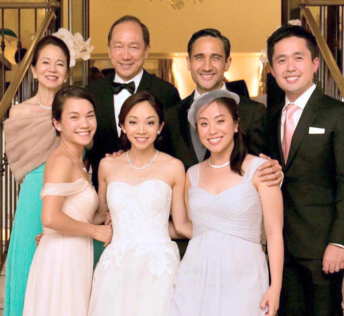 (Front, from left) Patricia Feria Lim, Carissa Feria Darre and Angela Feria. (back, from left) Paula Kalaw Feria, Jose Feria Jr., Jean-Francois Daree and Carlo Lim.